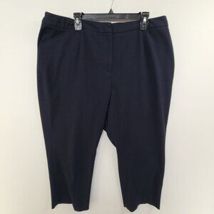 Talbots Women's Cropped Career Dress Pants Dark Blue Size 18